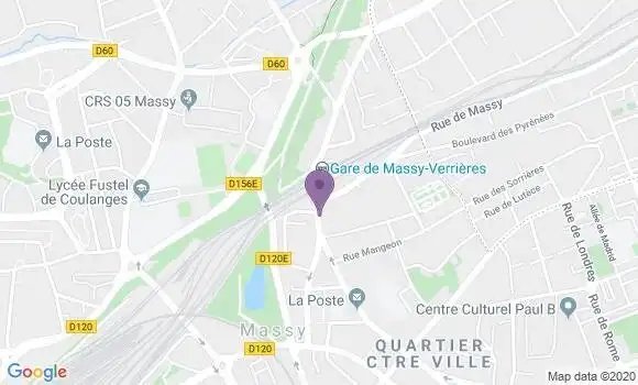 Localisation BNP Paribas Agence de Massy Verrières