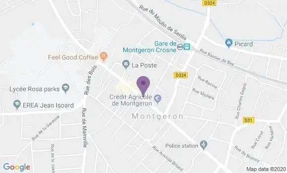 Localisation BNP Paribas Agence de Montgeron