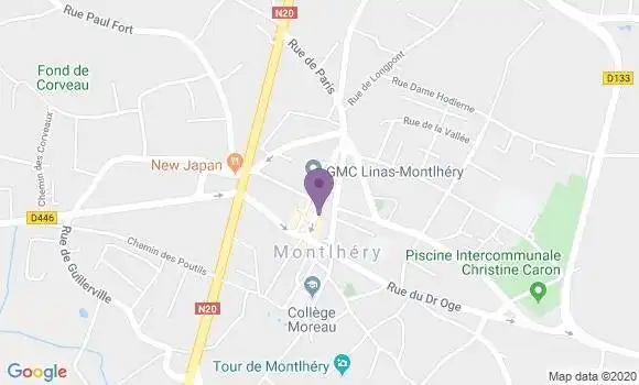 Localisation BNP Paribas Agence de Montlhéry