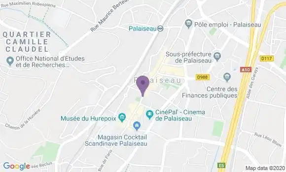 Localisation BNP Paribas Agence de Palaiseau