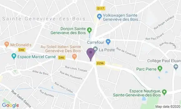 Localisation BNP Paribas Agence de Sainte Geneviève des Bois