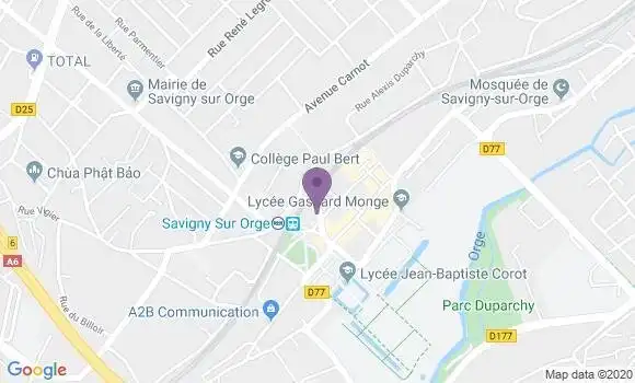 Localisation BNP Paribas Agence de Savigny sur Orge Davout