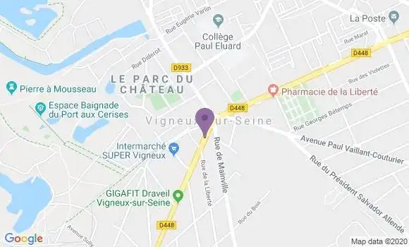 Localisation BNP Paribas Agence de Vigneux sur Seine