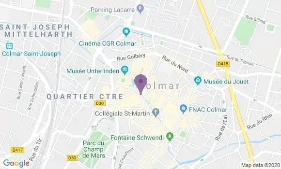 Localisation LCL Agence de Colmar Unterlinden