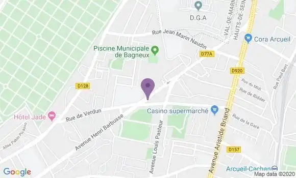 Localisation BNP Paribas Agence de Bagneux