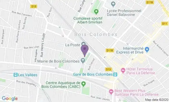 Localisation BNP Paribas Agence de Bois Colombes
