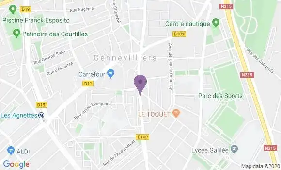 Localisation BNP Paribas Agence de Gennevilliers Boucle Seine 92
