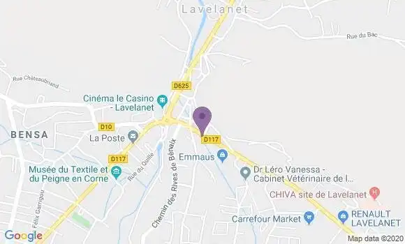 Localisation LCL Agence de Lavelanet