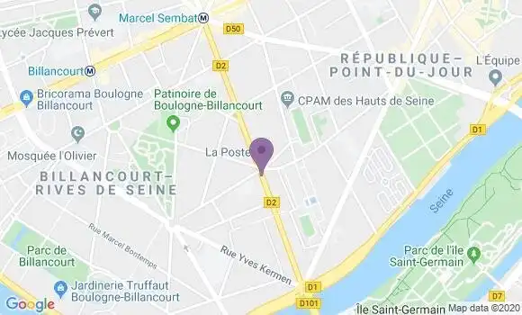 Localisation BNP Paribas Agence de Boulogne Billancourt Point du Jour