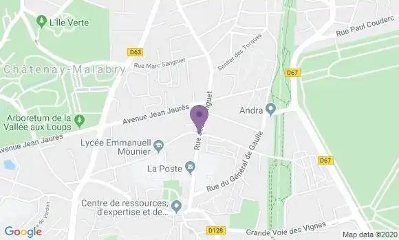 Localisation BNP Paribas Agence de Châtenay Malabry Mairie
