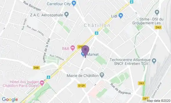 Localisation BNP Paribas Agence de Châtillon