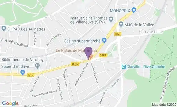 Localisation BNP Paribas Agence de Chaville Pavé des Gardes