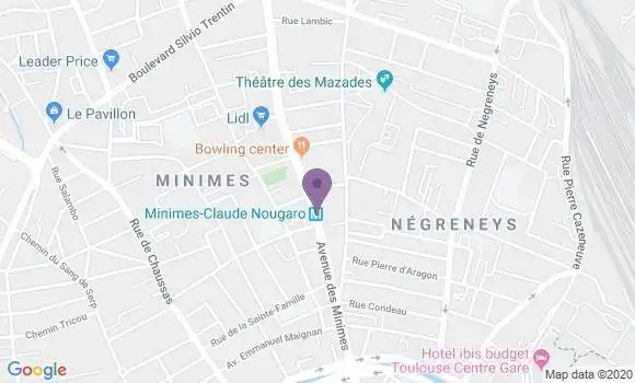 Localisation LCL Agence de Toulouse Minimes