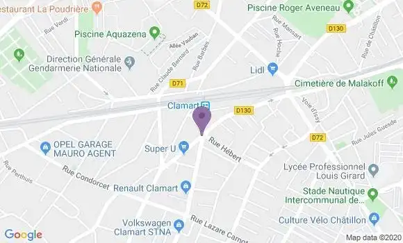 Localisation BNP Paribas Agence de Clamart