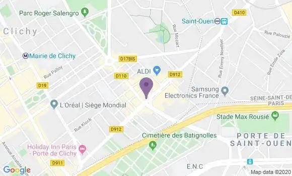Localisation BNP Paribas Agence de Clichy Ville