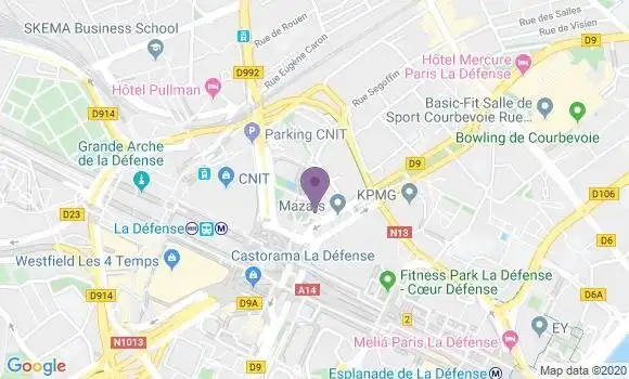 Localisation BNP Paribas Agence de Courbevoie Cb 2