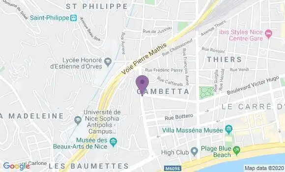Localisation LCL Agence de Nice Grosso