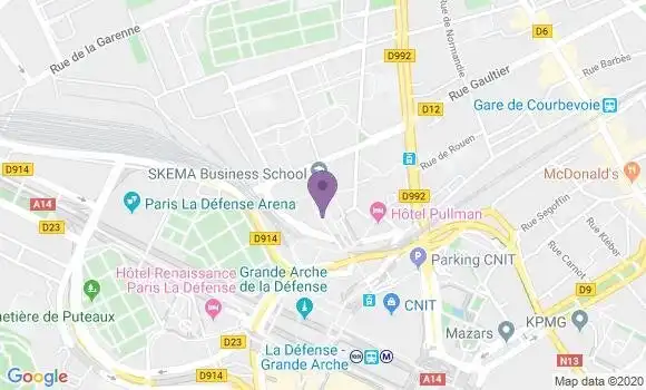 Localisation BNP Paribas Agence de Courbevoie Faubourg de l