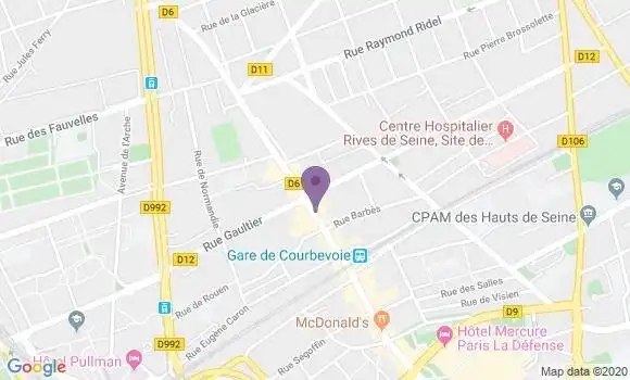 Localisation BNP Paribas Agence de Courbevoie Gare