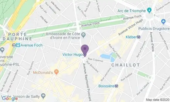 Localisation BNP Paribas Agence de Courbevoie Victor Hugo