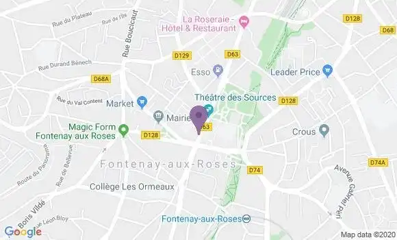 Localisation BNP Paribas Agence de Fontenay aux Roses