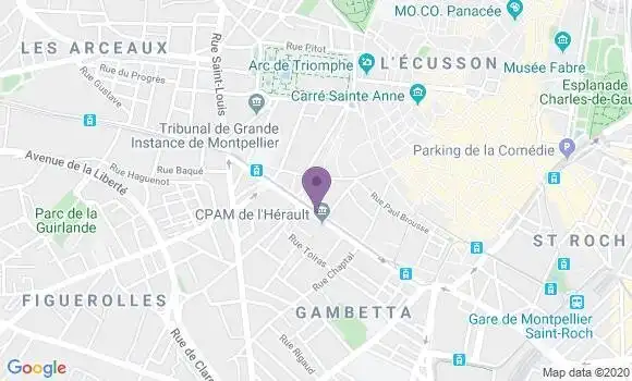 Localisation LCL Agence de Montpellier Gambetta