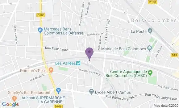 Localisation BNP Paribas Agence de La Garenne Colombes les Vallées
