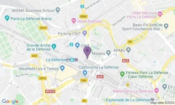 Localisation BNP Paribas Agence de Puteaux Le Parvis Place de la Défense