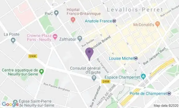Localisation BNP Paribas Agence de Levallois Perret Bineau
