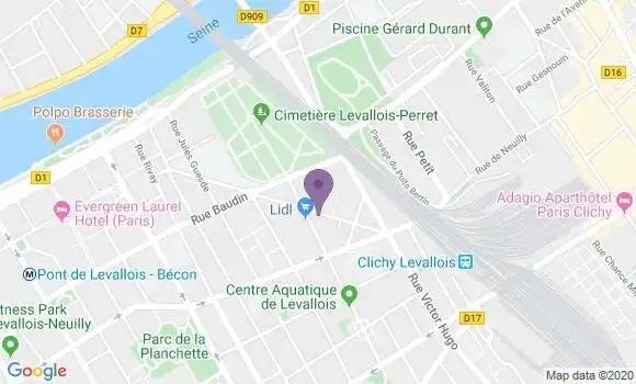 Localisation BNP Paribas Agence de Levallois Perret Collange