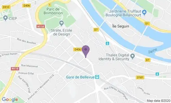 Localisation BNP Paribas Agence de Meudon Bellevue