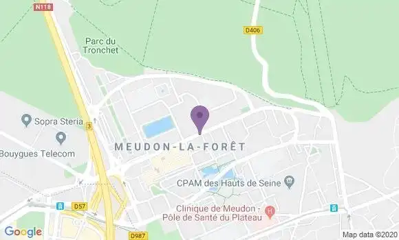 Localisation BNP Paribas Agence de Meudon la Forêt