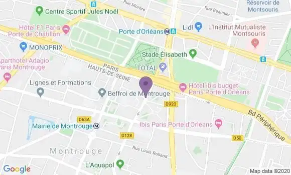 Localisation BNP Paribas Agence de Montrouge