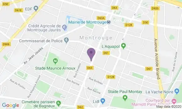 Localisation BNP Paribas Agence de Montrouge République