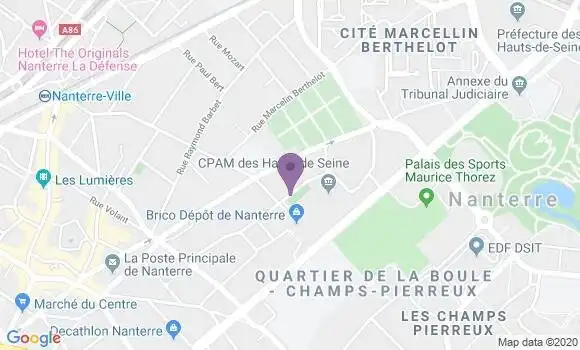 Localisation BNP Paribas Agence de Nanterre Hôtel Ville