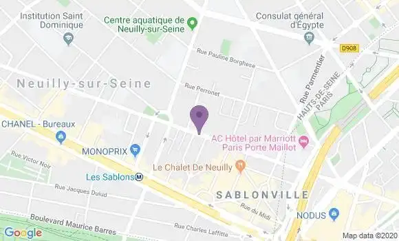 Localisation BNP Paribas Agence de Neuilly sur Seine Parmentier