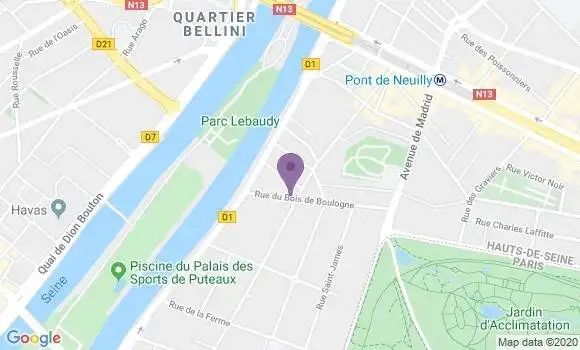 Localisation BNP Paribas Agence de Neuilly sur Seine Saint James