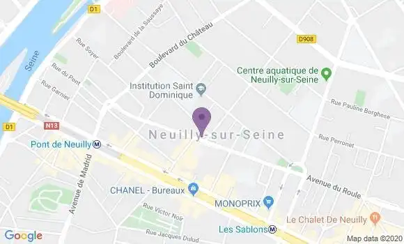 Localisation BNP Paribas Agence de Neuilly sur Seine Roule