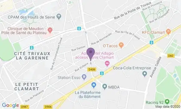 Localisation BNP Paribas Agence de Petit Clamart