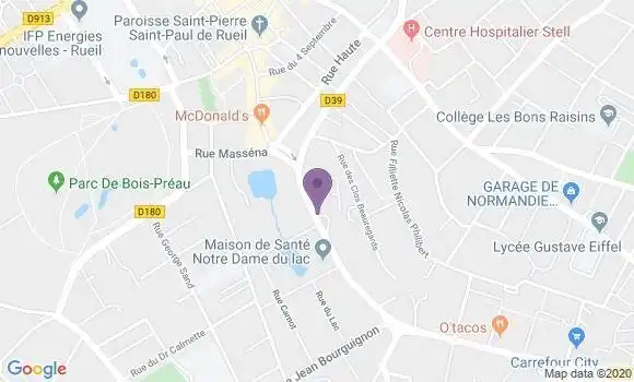 Localisation BNP Paribas Agence de Rueil Malmaison Buzenval