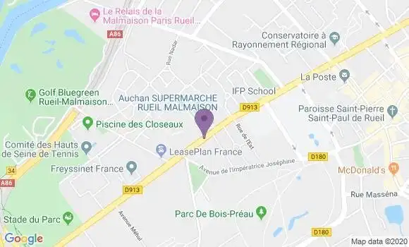 Localisation BNP Paribas Agence de Rueil Malmaison Château
