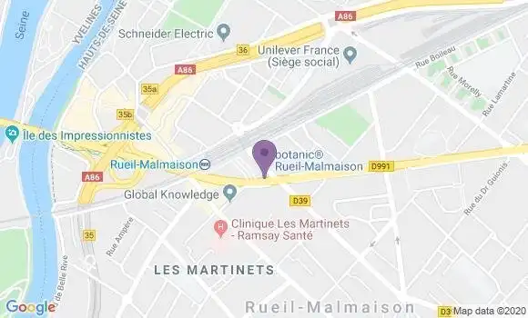 Localisation BNP Paribas Agence de Rueil Malmaison Gare