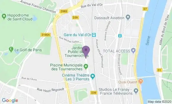 Localisation BNP Paribas Agence de Saint Cloud Val d