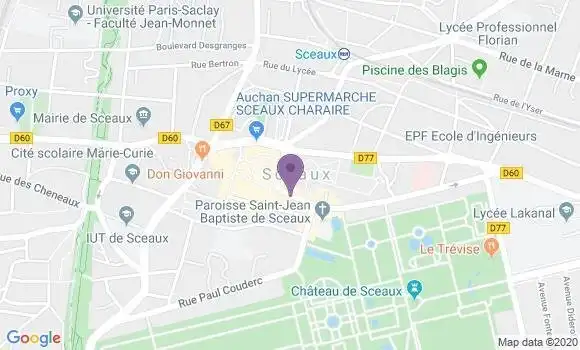 Localisation BNP Paribas Agence de Sceaux