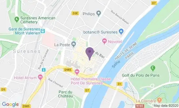 Localisation BNP Paribas Agence de Suresnes