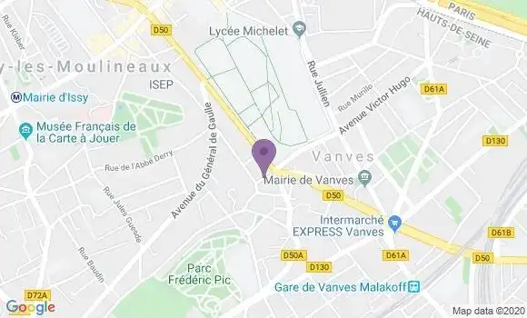 Localisation BNP Paribas Agence de Vanves