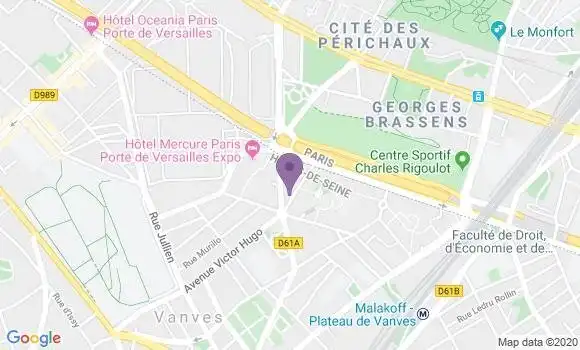 Localisation BNP Paribas Agence de Vanves Plateau