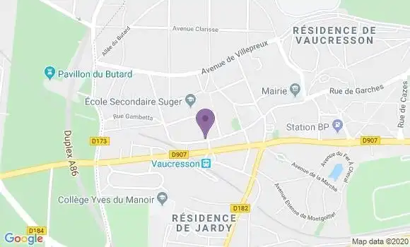 Localisation BNP Paribas Agence de Vaucresson