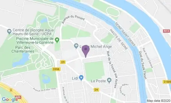 Localisation BNP Paribas Agence de Villeneuve la Garenne