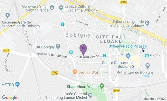 Localisation BNP Paribas Agence de Bobigny